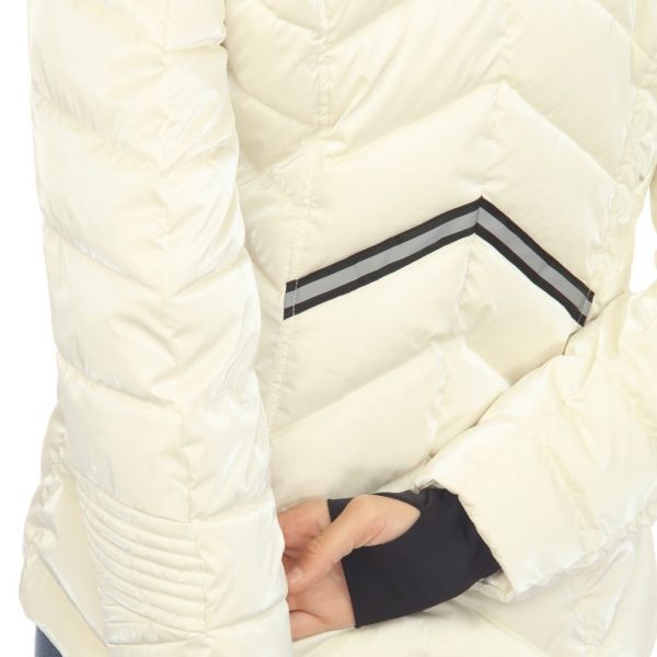 Hooded Quilted Contrast With Thumbholes Jacket - Image 3