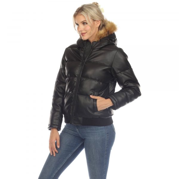 Hoodie Bomber Leather Jacket - Image 5